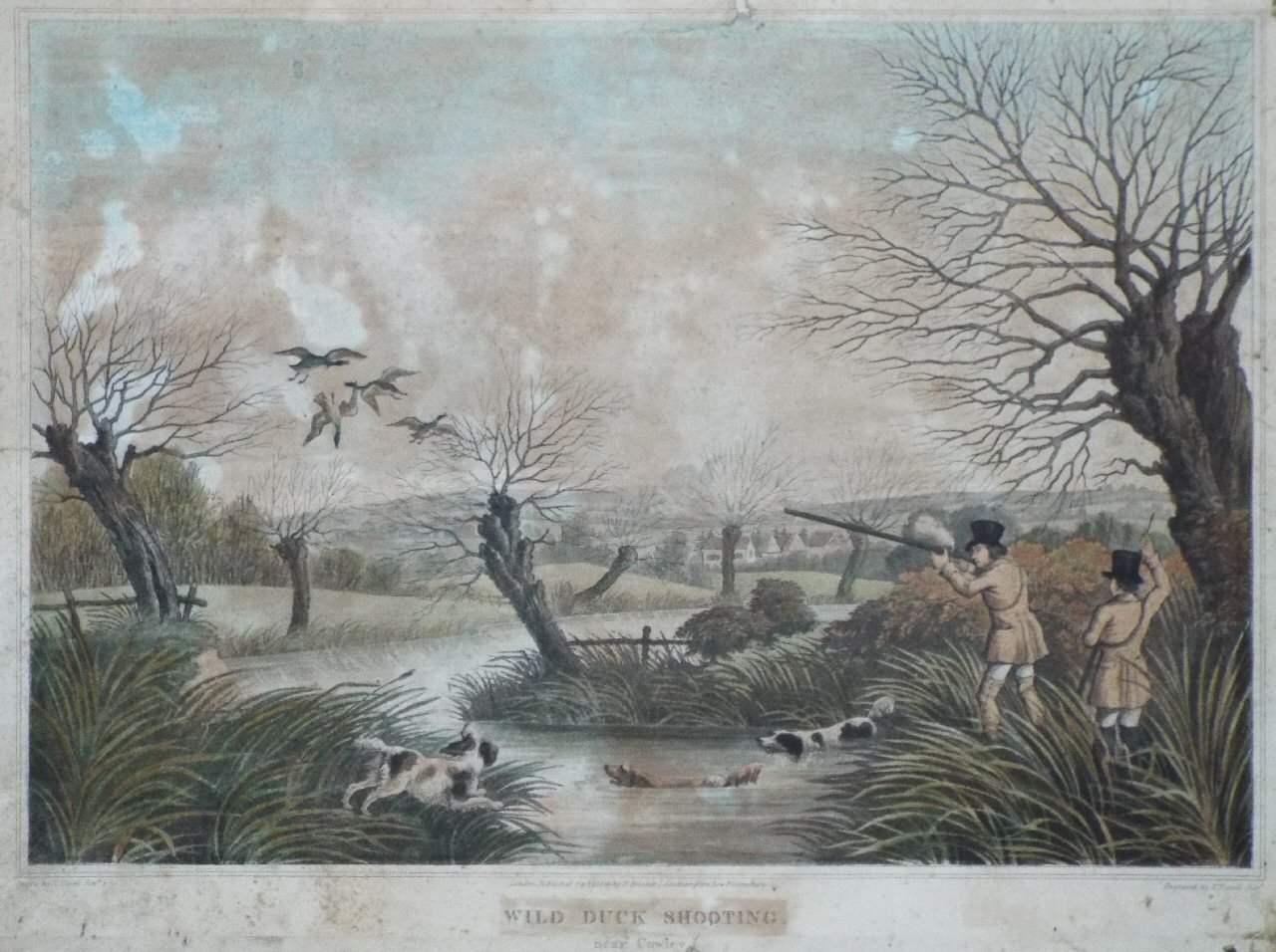 Aquatint - Wild Duck Shooting. near Cowley - Havell